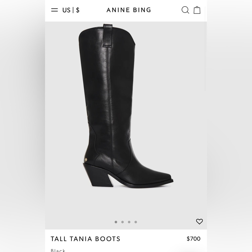 Barely worn ANINE BING signature Tania Boots updated with a tall knee-high shaft
